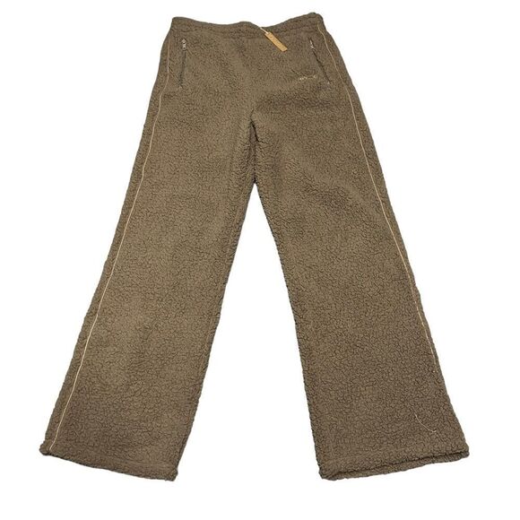 NWT SKIMS desert tan teddy fuzzy high rise straight leg track pants medium - Picture 3 of 8